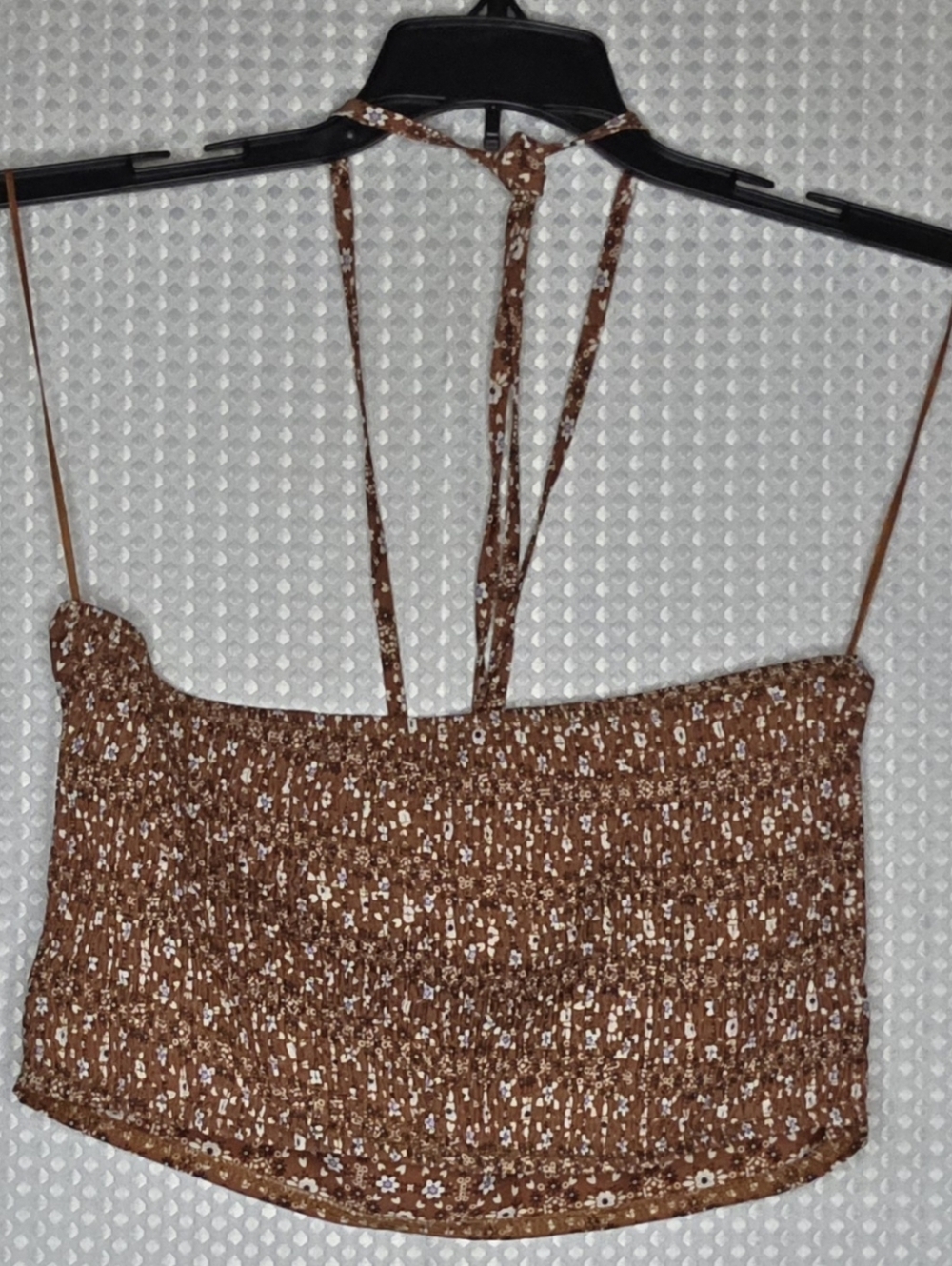 Princess Polly Brown Floral Bandeau Top Sz 8 Strapless Crop Tube Top - Picture 7 of 8